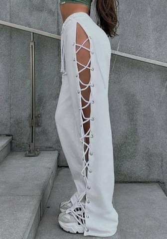 (White)2023 Styles Women Sexy&Fashion Spring&Summer TikTok&Instagram Styles Double Lace Up Long Pants