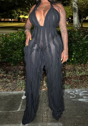 (Black)2023 Styles Women Sexy&Fashion Spring&Summer TikTok&Instagram Styles Halter Backless Jumpsuit