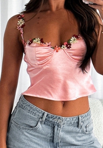 (Pink)2023 Styles Women Sexy&Fashion Spring&Summer TikTok&Instagram Styles Floral Strap Tank Tops