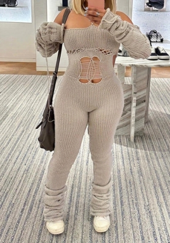 (Gray)2023 Styles Women Sexy&Fashion Spring&Summer TikTok&Instagram Styles Sweater Long Sleeve Jumpsuit