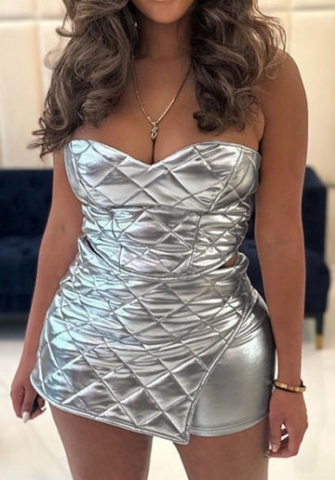 (Real Image)2023 Styles Women Sexy&Fashion Spring&Summer TikTok&Instagram Styles Sliver Two Piece Dress