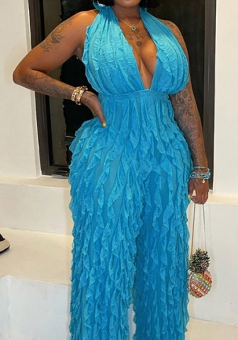 (Blue)2023 Styles Women Sexy&Fashion Spring&Summer TikTok&Instagram Styles Halter Backless Jumpsuit