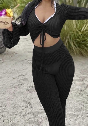 (Black)2023 Styles Women Sexy&Fashion Spring&Summer TikTok&Instagram Styles Sweater Two Piece Suit