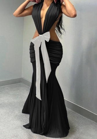 (Black)2023 Styles Women Sexy&Fashion Spring&Summer TikTok&Instagram Styles Halter Backless Maxi Dress