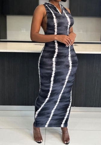 (Real Image)2023 Styles Women Sexy&Fashion Spring&Summer TikTok&Instagram Styles Print Hoodie Maxi Dress