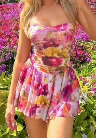 (Real Image)2023 Styles Women Sexy&Fashion Spring&Summer TikTok&Instagram Styles Floral Strap Hem Mini Dress