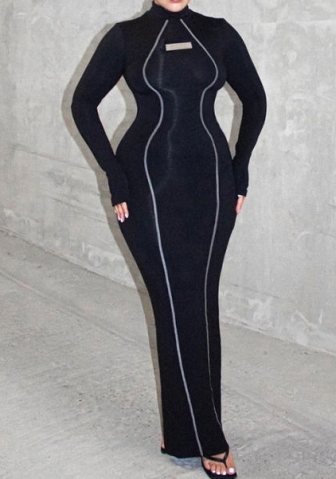 (Real Image)2023 Styles Women Sexy&Fashion Spring&Summer TikTok&Instagram Styles Long Sleeve Round Neck Maxi Dress