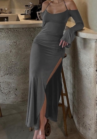 (Real Image)2023 Styles Women Sexy&Fashion Spring&Summer TikTok&Instagram Styles Tie Long Sleeve Maxi Dress