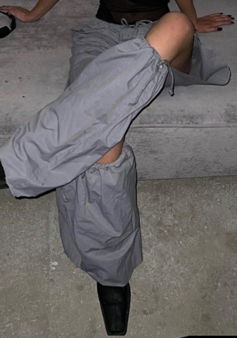 (Real Image)2023 Styles Women Sexy&Fashion Spring&Summer TikTok&Instagram Styles Gray Long Pants