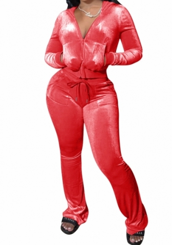 (Real Image)2023 Styles Women Sexy&Fashion Spring&Summer TikTok&Instagram Styles Hoodie Velvet Two Piece Suit