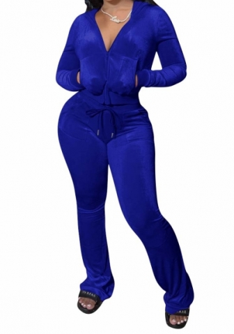 (Dark Blue)2023 Styles Women Sexy&Fashion Spring&Summer TikTok&Instagram Styles Hoodie Velvet Two Piece Suit