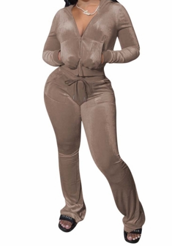 (Real Image)2023 Styles Women Sexy&Fashion Spring&Summer TikTok&Instagram Styles Hoodie Velvet Two Piece Suit