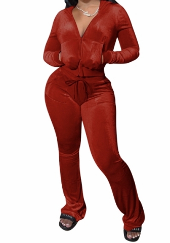 (Coffee)2023 Styles Women Sexy&Fashion Spring&Summer TikTok&Instagram Styles Hoodie Velvet Two Piece Suit