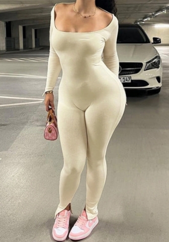 (Khaki)2023 Styles Women Sexy&Fashion Spring&Summer TikTok&Instagram Styles Long Sleeve Backless Jumpsuit