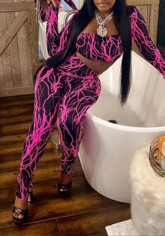 (Real Image)2023 Styles Women Sexy&Fashion Spring&Summer TikTok&Instagram Styles Purple Long Sleeve Two Piece Suit