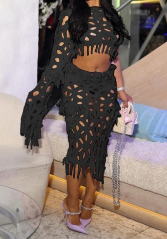 (Black)2023 Styles Women Sexy&Fashion Spring&Summer TikTok&Instagram Styles Hollow Two Piece Dress