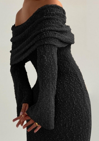 (Real Image)2023 Styles Women Sexy&Fashion Spring&Summer TikTok&Instagram Styles Off Shoulder Long Sleeve Maxi Dress