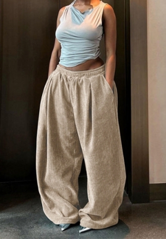 (Only Bottom)(Khaki)2023 Styles Women Sexy&Fashion Spring&Summer TikTok&Instagram Styles Loose Long Pants