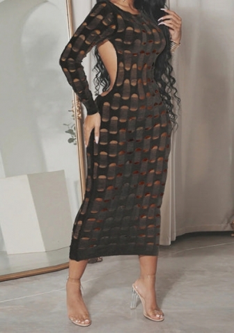 (Black)2023 Styles Women Sexy&Fashion Spring&Summer TikTok&Instagram Styles Backless Ripped Sweater Maxi Dress