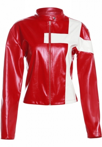 (Real Image)2023 Styles Women Sexy&Fashion Spring&Summer TikTok&Instagram Styles Front Zipper PU Coat