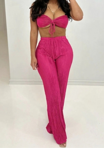 (Rose)2023 Styles Women Sexy&Fashion Spring&Summer TikTok&Instagram Styles Bar+Long Pants Two Piece Suit
