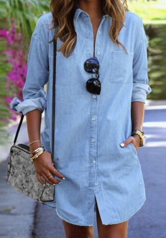 2023 Styles Women Sexy&Fashion Spring&Summer TikTok&Instagram Styles Jeans Front Button Shirts