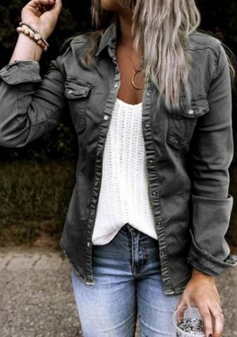 2023 Styles Women Sexy&Fashion Spring&Summer TikTok&Instagram Styles Jeans Front Button Coats