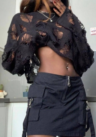 (Only Tops)(Real Image)2023 Styles Women Sexy&Fashion Autumn/Winter TikTok&Instagram Styles Sweater Ripped Tops