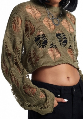 (Only Tops)(Real Image)2023 Styles Women Sexy&Fashion Autumn/Winter TikTok&Instagram Styles Sweater Ripped Tops