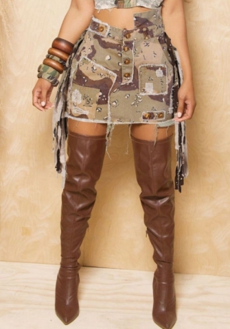 (Only Bottom)(Real Image)2023 Styles Women Sexy&Fashion Autumn/Winter TikTok&Instagram Styles Camouflage Skirts