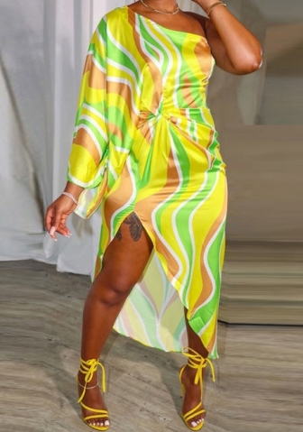 (Real Image)2023 Styles Women Sexy&Fashion Autumn/Winter TikTok&Instagram Styles Print Maxi Dress