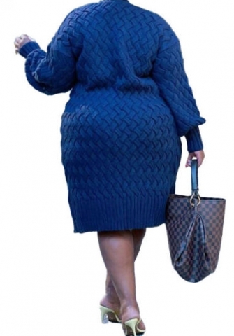 (Plus Size)(Blue)2023 Styles Women Sexy&Fashion Autumn/Winter TikTok&Instagram StylesSweater Open Long Coats