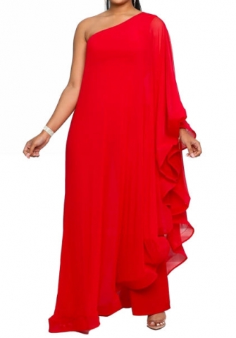 (Red)2023 Styles Women Sexy&Fashion Autumn/Winter TikTok&Instagram Styles Loose Solid Color Jumpsuit