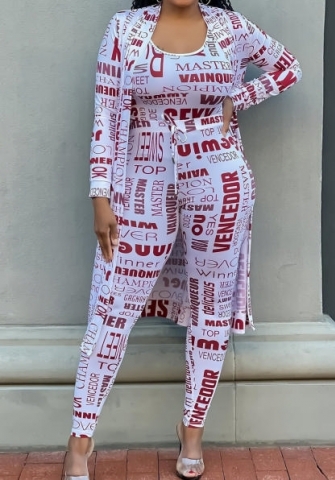 (Real Image)2023 Styles Women Sexy&Fashion Autumn/Winter TikTok&Instagram Styles Print Three Pieces Suit