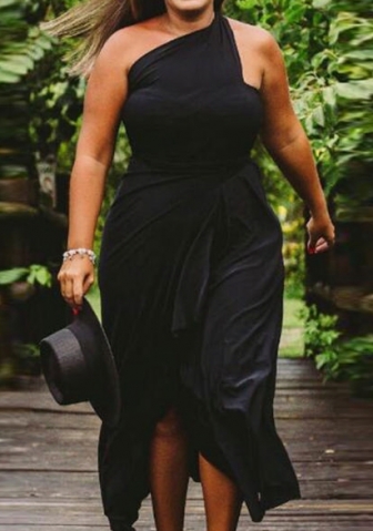 (Real Image)2023 Styles Women Sexy&Fashion Autumn/Winter TikTok&Instagram Styles Black Halter Bandage Maxi Dress