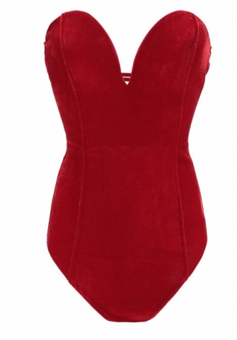 (Real Image)2023 Styles Women Christmas Sexy&Fashion Autumn/Winter TikTok&Instagram Styles Velvet Tube Bodysuit