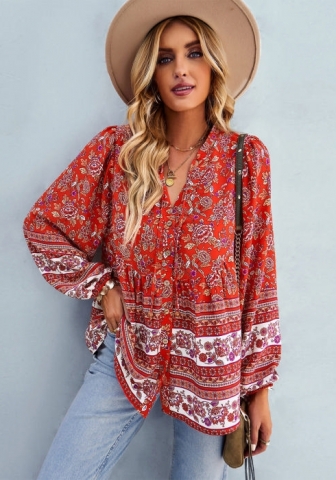 (Real Image)2023 Styles Women Sexy&Fashion Autumn/Winter TikTok&Instagram Styles Bohemian Floral Shirts