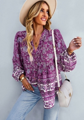 (Real Image)2023 Styles Women Sexy&Fashion Autumn/Winter TikTok&Instagram Styles Bohemian Floral Shirts