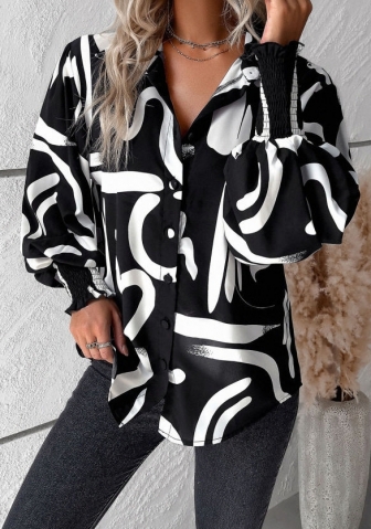 (Real Image)2023 Styles Women Sexy&Fashion Autumn/Winter TikTok&Instagram Styles Print Front Button Shirts