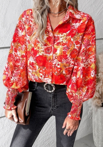 (Real Image)2023 Styles Women Sexy&Fashion Autumn/Winter TikTok&Instagram Styles Print Front Button Shirts