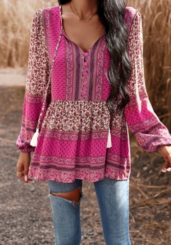 (Real Image)2023 Styles Women Sexy&Fashion Autumn/Winter TikTok&Instagram Styles Bohemian Floral Shirts