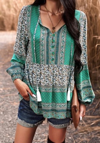 (Real Image)2023 Styles Women Sexy&Fashion Autumn/Winter TikTok&Instagram Styles Bohemian Floral Shirts