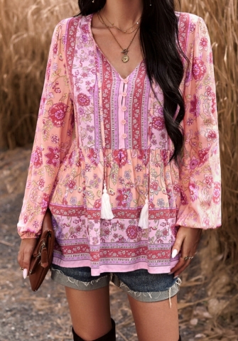 (Real Image)2023 Styles Women Sexy&Fashion Autumn/Winter TikTok&Instagram Styles Bohemian Floral Shirts