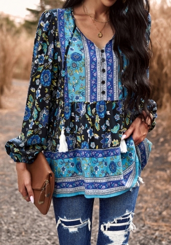 (Real Image)2023 Styles Women Sexy&Fashion Autumn/Winter TikTok&Instagram Styles Bohemian Floral Shirts