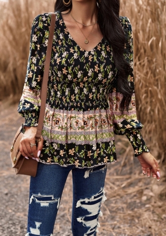 (Real Image)2023 Styles Women Sexy&Fashion Autumn/Winter TikTok&Instagram Styles Bohemian Floral Shirts