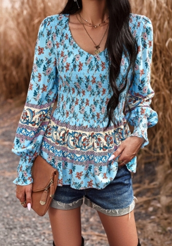 (Real Image)2023 Styles Women Sexy&Fashion Autumn/Winter TikTok&Instagram Styles Bohemian Floral Shirts