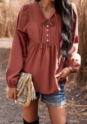 (Real Image)2023 Styles Women Sexy&Fashion Autumn/Winter TikTok&Instagram Styles Bohemian Lace Up Shirts