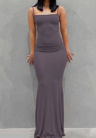 (Real Image)2023 Styles Women Sexy&Fashion Autumn/Winter TikTok&Instagram Styles Solid Color Maxi Dress