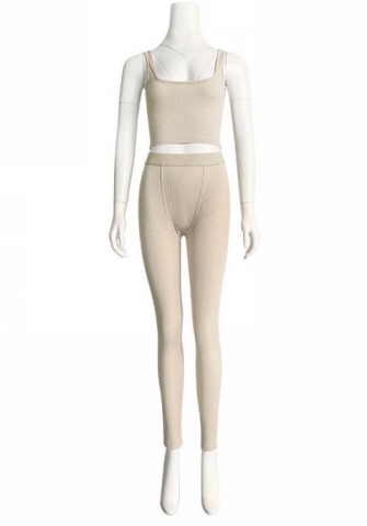 (Apricot)2023 Styles Women Sexy&Fashion Autumn/Winter TikTok&Instagram Styles Solid Color Two Piece Suit