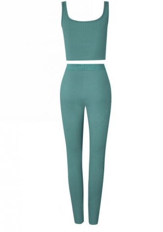 (Green)2023 Styles Women Sexy&Fashion Autumn/Winter TikTok&Instagram Styles Solid Color Two Piece Suit